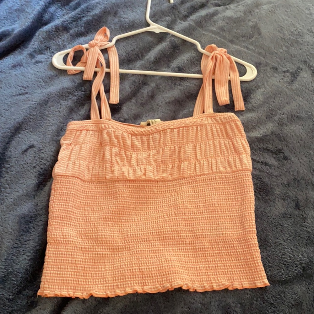 Pink scrunch tank top